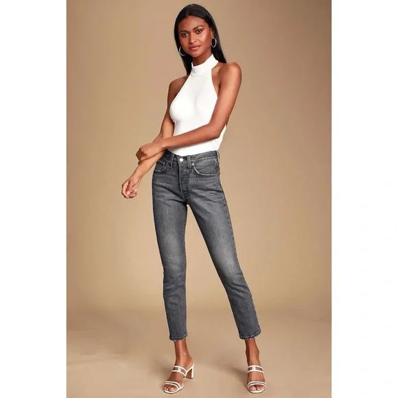 Lulu's Mock Neck Open Back Halter Bodysuit - Picture 3 of 7